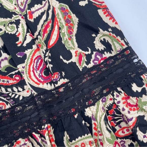 Vintage d. Jeans Mixed Fabric Floral Tiered Maxi Skirt Size 14 Boho Y2K New - Picture 7 of 14